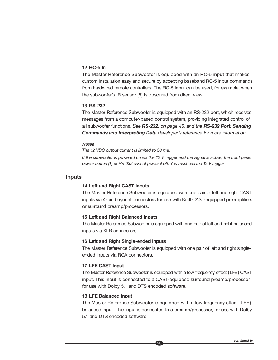 Krell Industries MASTER REFERENCE SUBWOOFER User Manual | Page 29 / 58