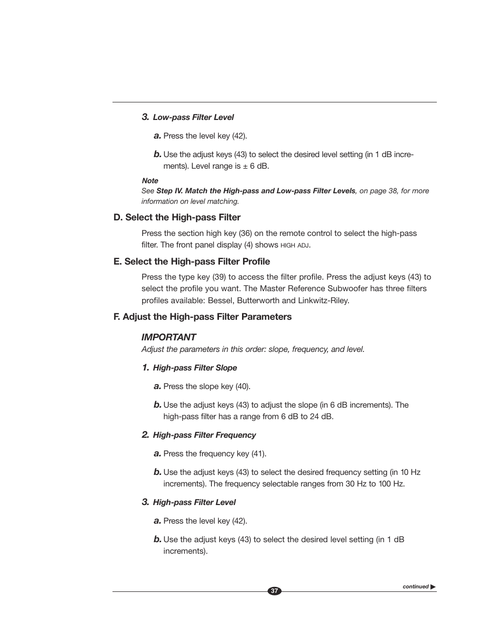 Krell Industries MASTER REFERENCE SUBWOOFER User Manual | Page 43 / 58