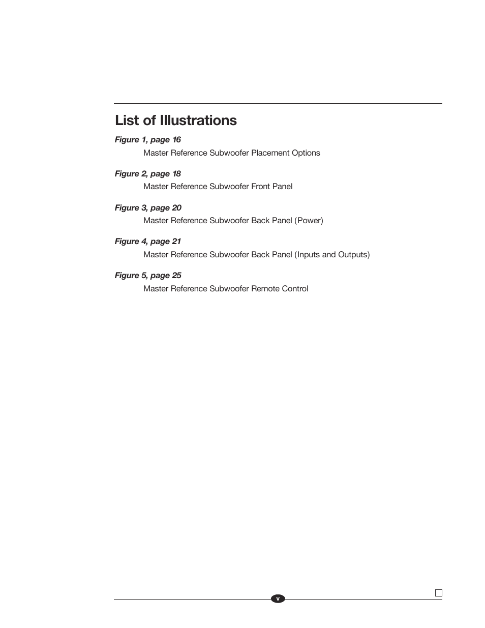 List of illustrations | Krell Industries MASTER REFERENCE SUBWOOFER User Manual | Page 5 / 58