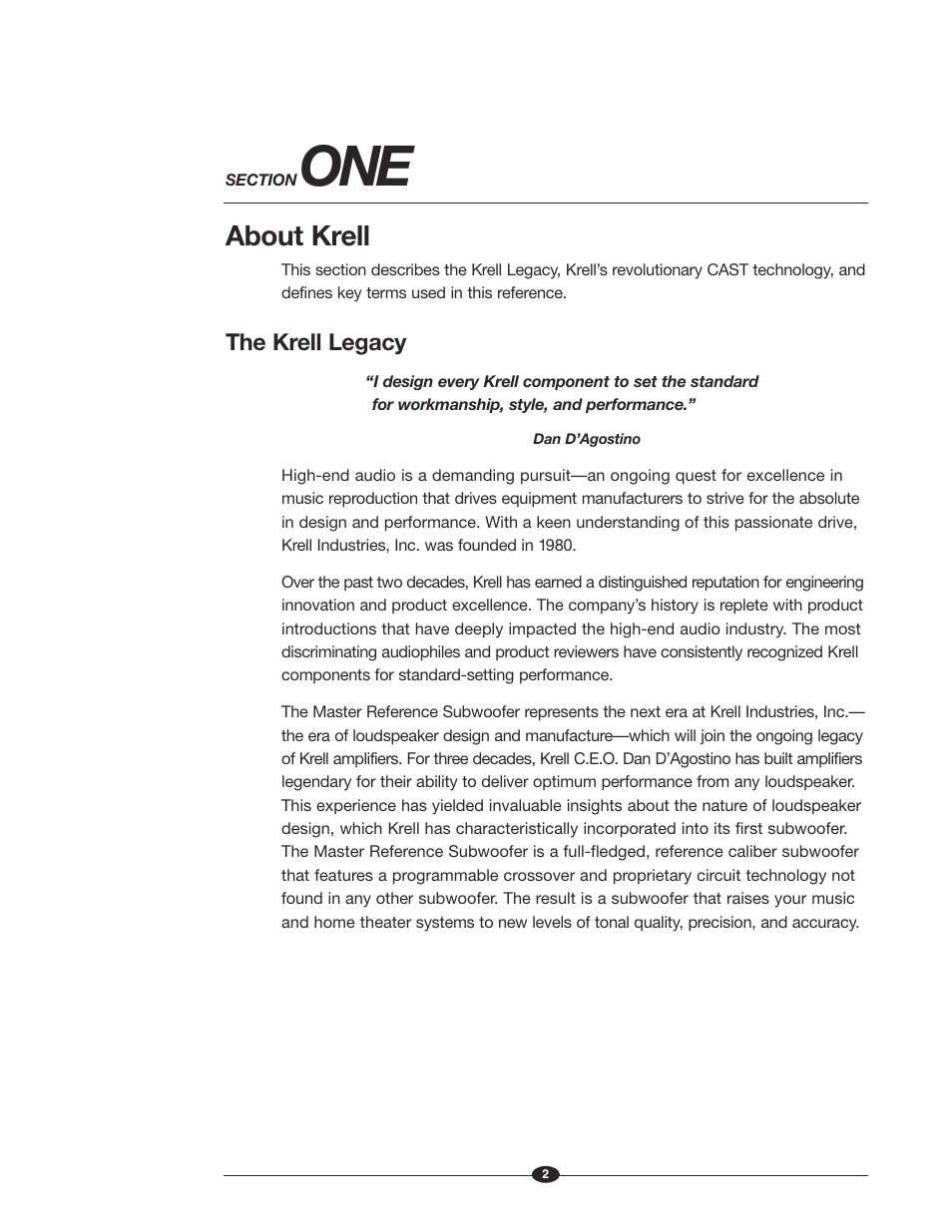 About krell, The krell legacy | Krell Industries MASTER REFERENCE SUBWOOFER User Manual | Page 8 / 58