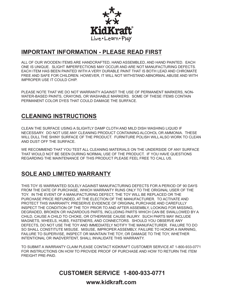 KidKraft 65022 User Manual | Page 5 / 5