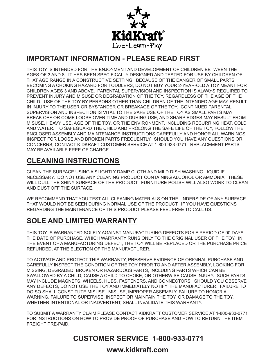 KidKraft 17429 User Manual | Page 2 / 2