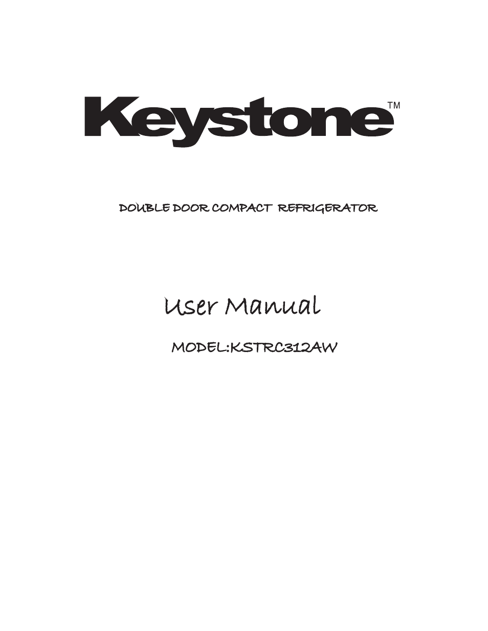 Keystone Double Door Compact Refridgerator KSTRC312AW User Manual | 9 pages