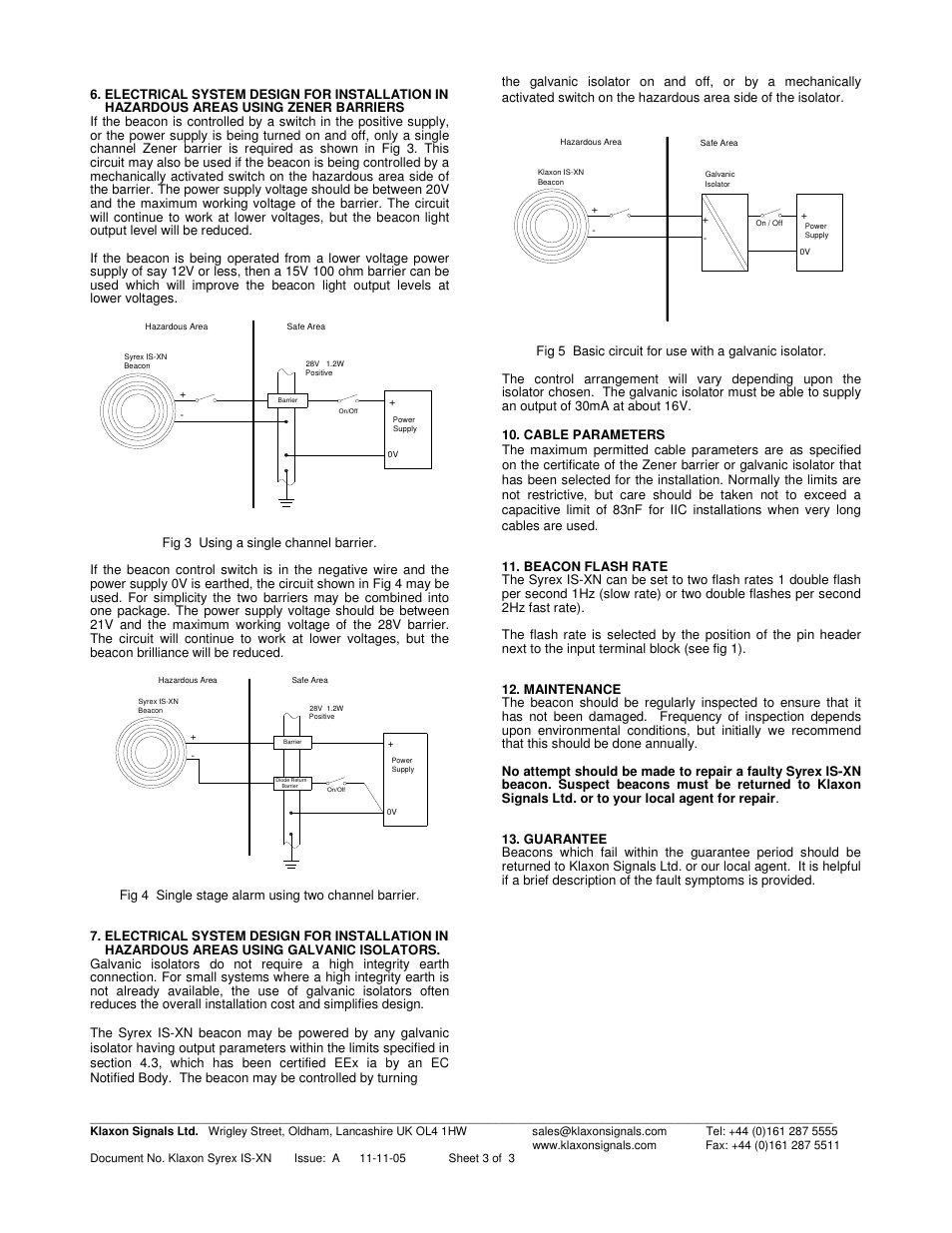 Klaxon Syrex IS-XN User Manual | Page 3 / 3