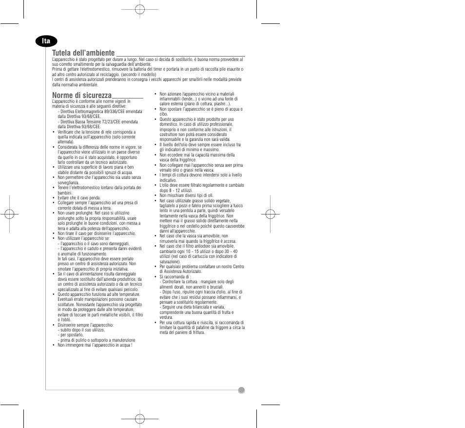 Tutela dell’ambiente, Norme di sicurezza | Tefal FA7001 part 2 User Manual | Page 5 / 24