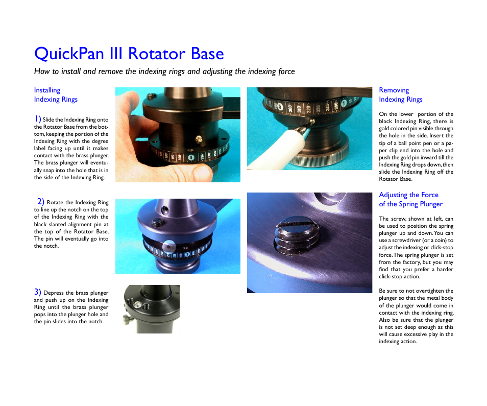 Quickpan iii rotator base | Kaidan QuickPan Panoramic Tripod Head User Manual | Page 4 / 17