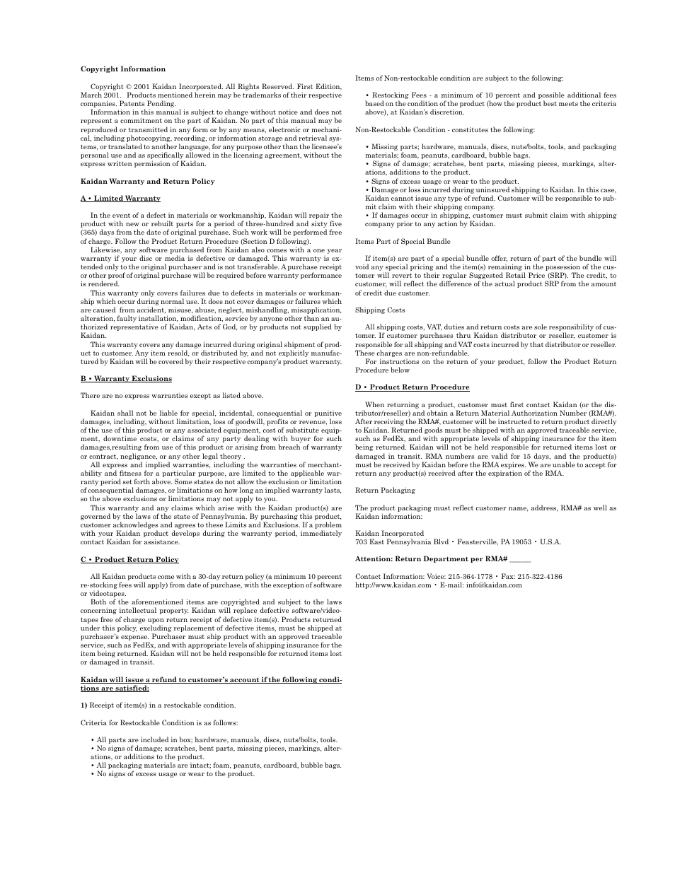 Kaidan KiWi+ User Manual | Page 2 / 18