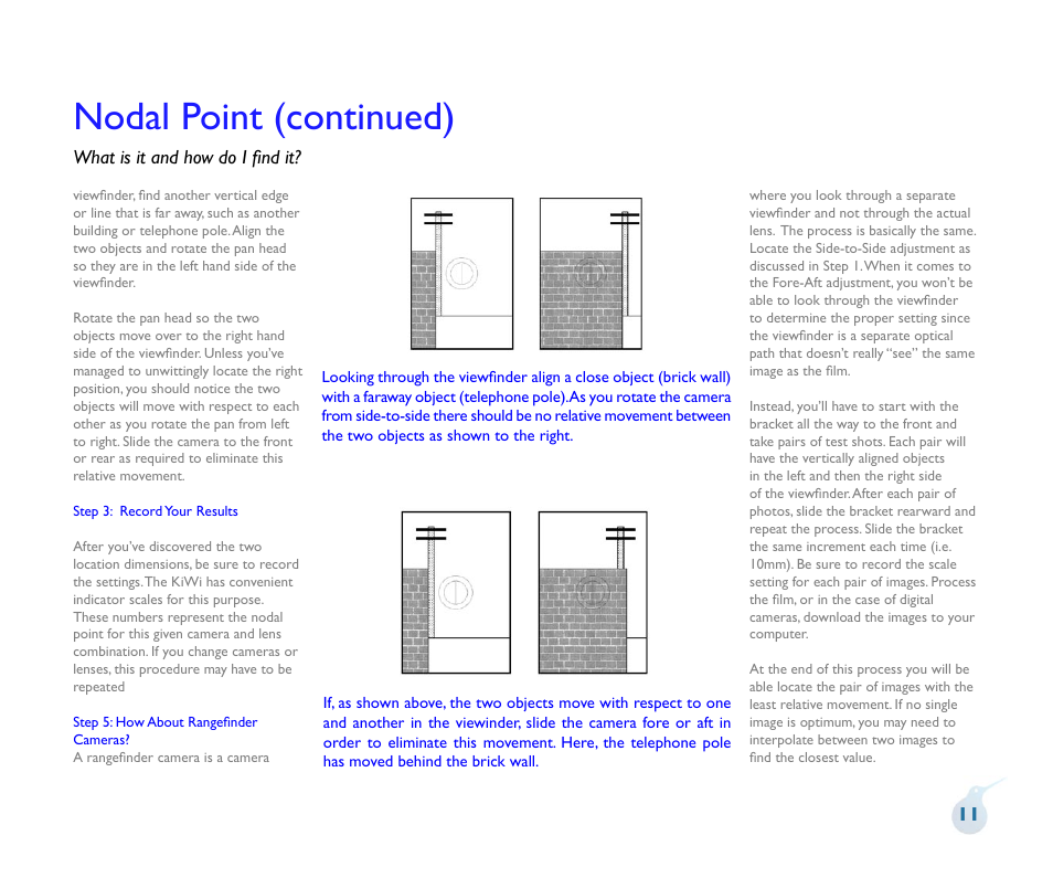 Nodal point (continued) | Kaidan Tripod User Manual | Page 12 / 19