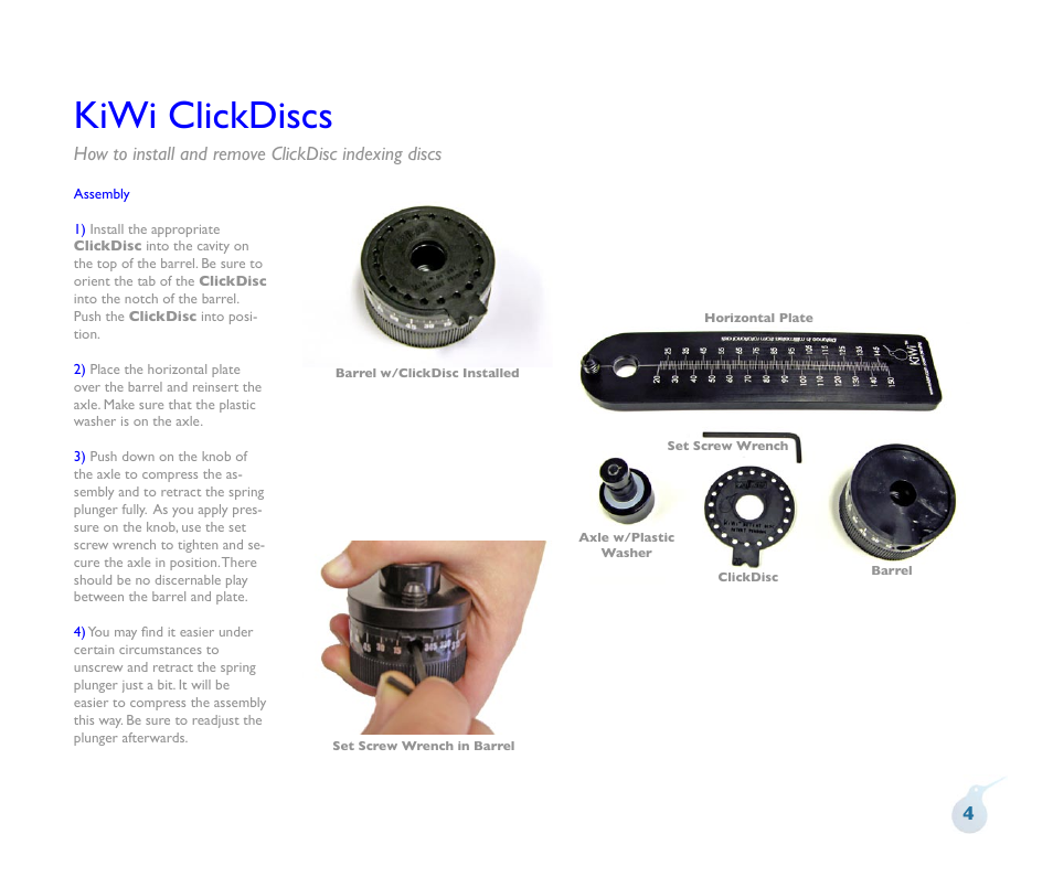 Kiwi clickdiscs | Kaidan Tripod User Manual | Page 5 / 19