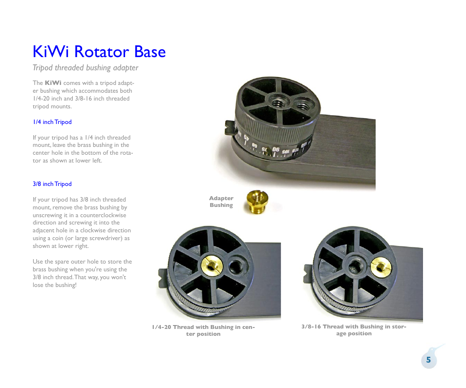 Kiwi rotator base | Kaidan Tripod User Manual | Page 6 / 19