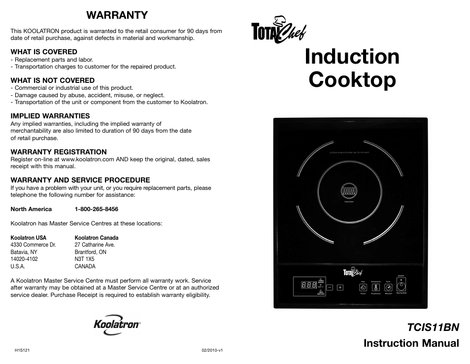 Koolatron TOTAL CHEF TCIS11BN User Manual | 4 pages