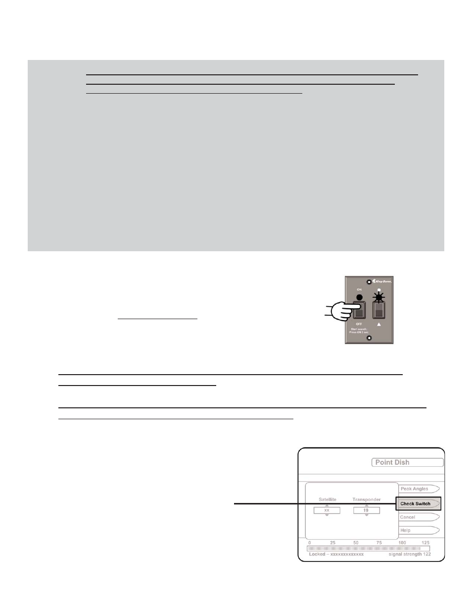 Step 3: dish and bell tv check switch procedure | King Controls KD-2200 User Manual | Page 31 / 48