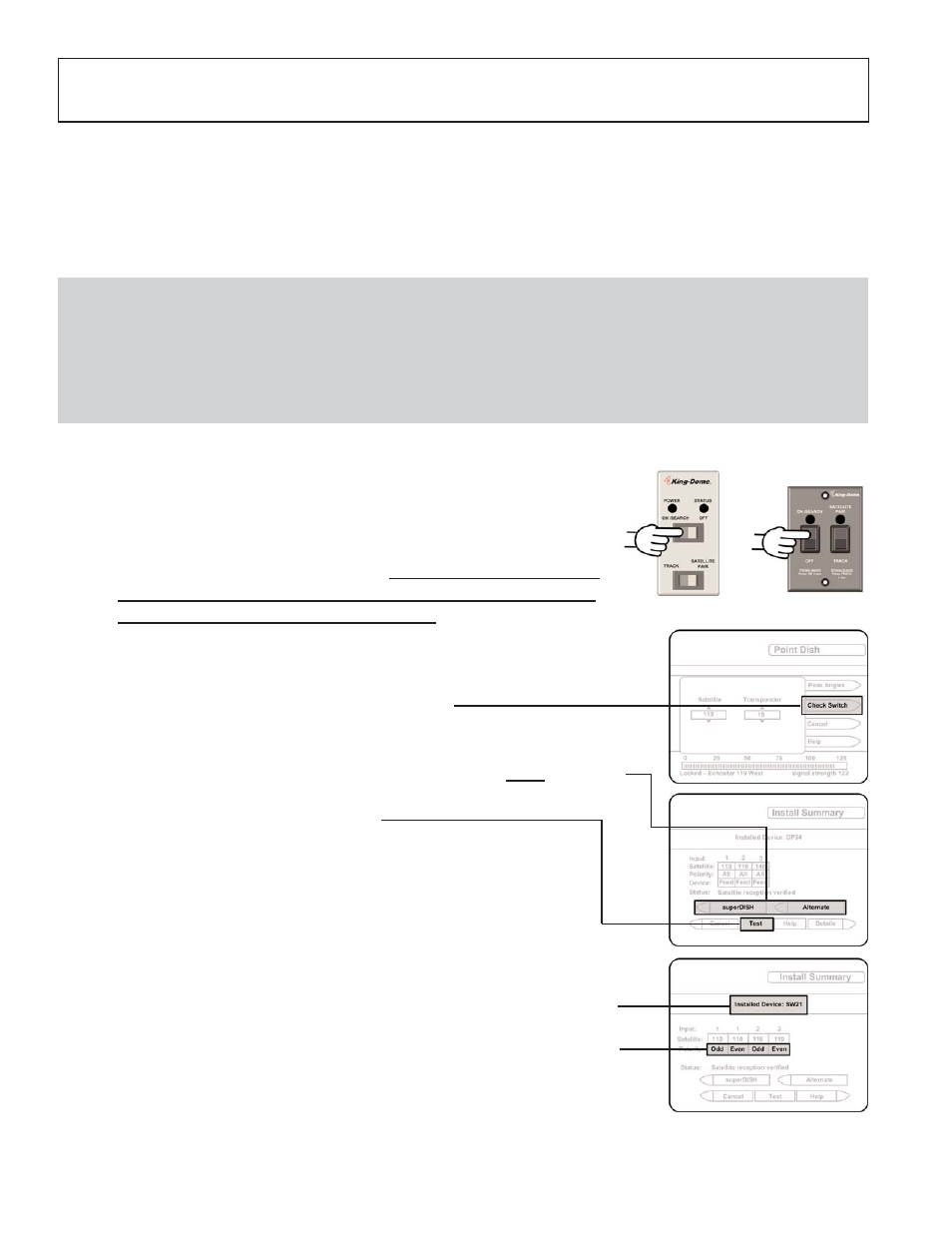 Dish network receiver configuration | King Controls 9754 User Manual | Page 18 / 24