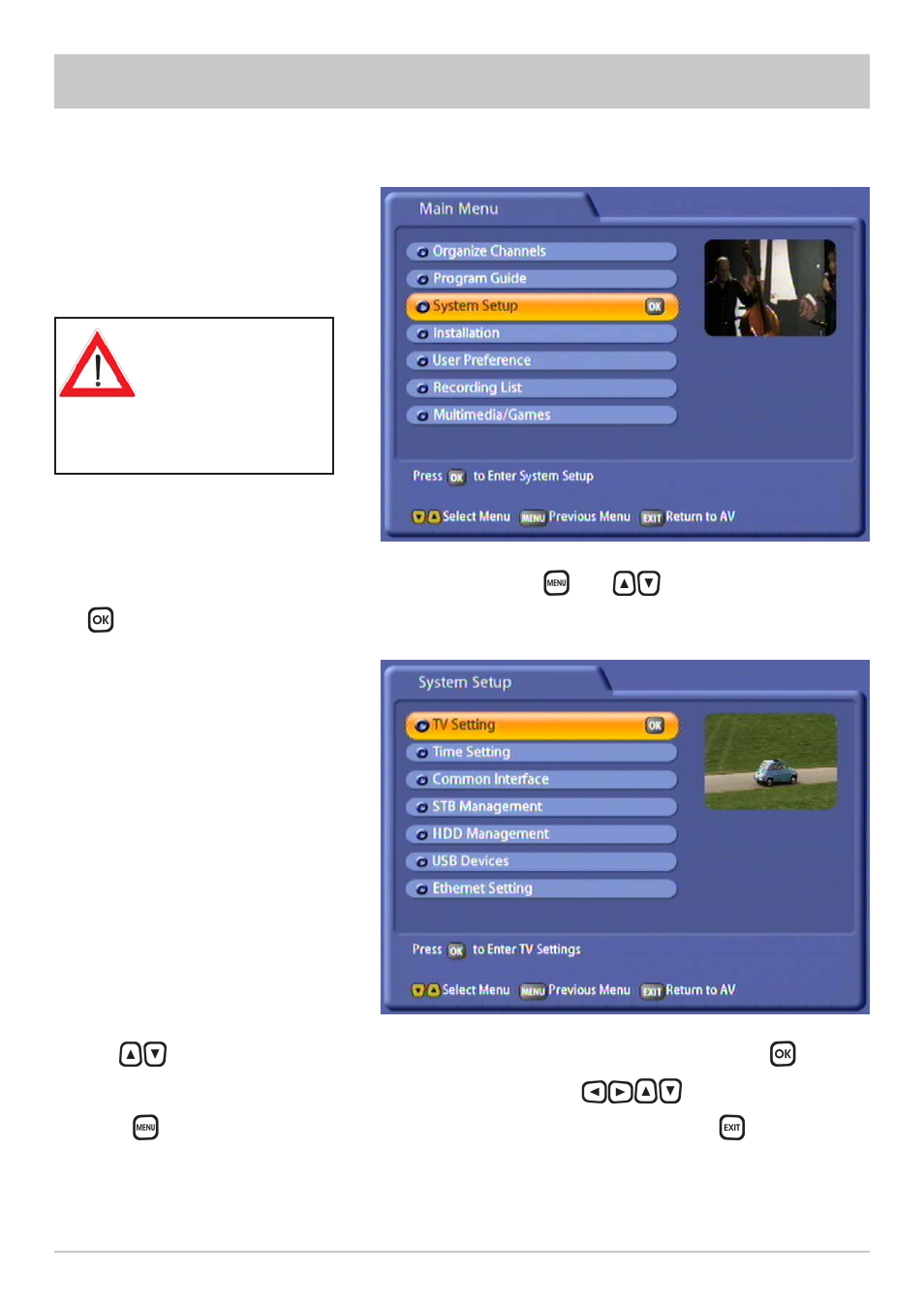 Setting system parameters | Kathrein UFC 861si User Manual | Page 27 / 128