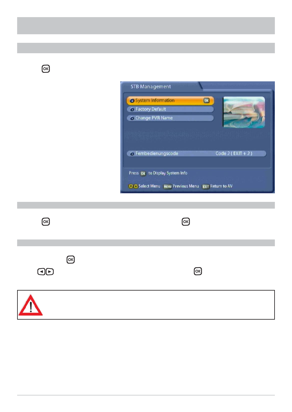 Setting system parameters | Kathrein UFC 861si User Manual | Page 33 / 128