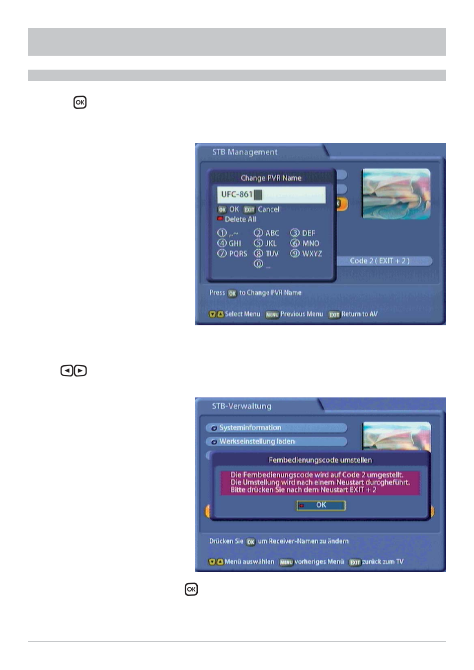 Setting system parameters | Kathrein UFC 861si User Manual | Page 34 / 128