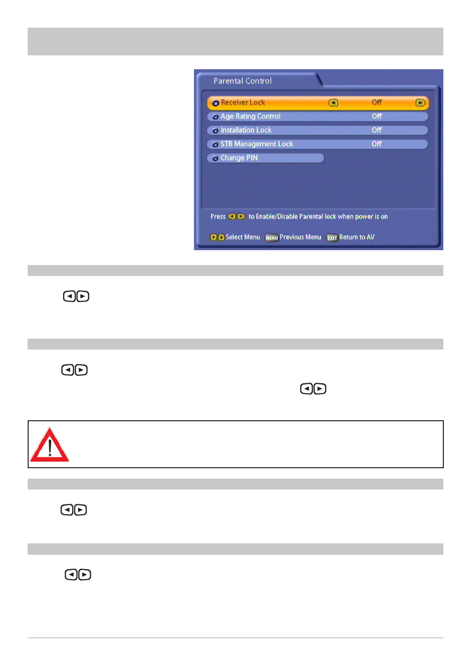 User settings | Kathrein UFC 861si User Manual | Page 42 / 128