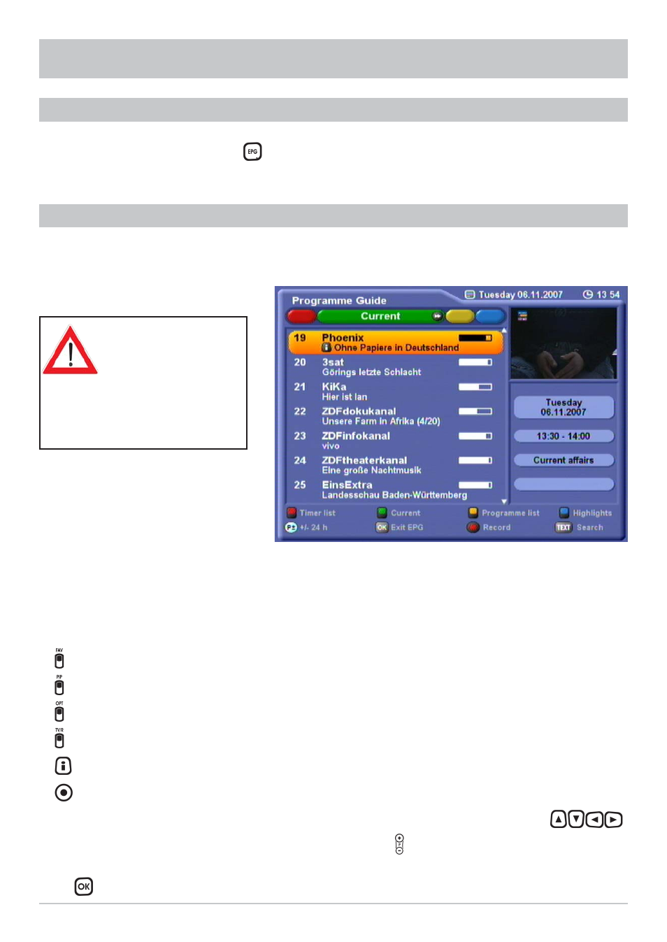 Electronic programme guide (epg) | Kathrein UFC 861si User Manual | Page 57 / 128