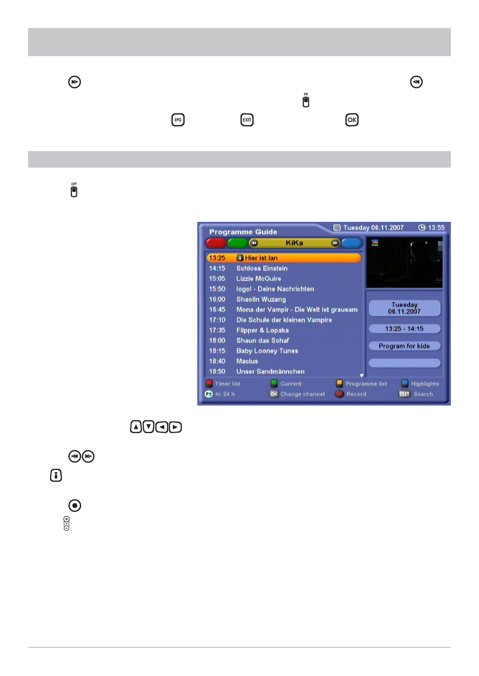Electronic programme guide (epg) | Kathrein UFC 861si User Manual | Page 58 / 128