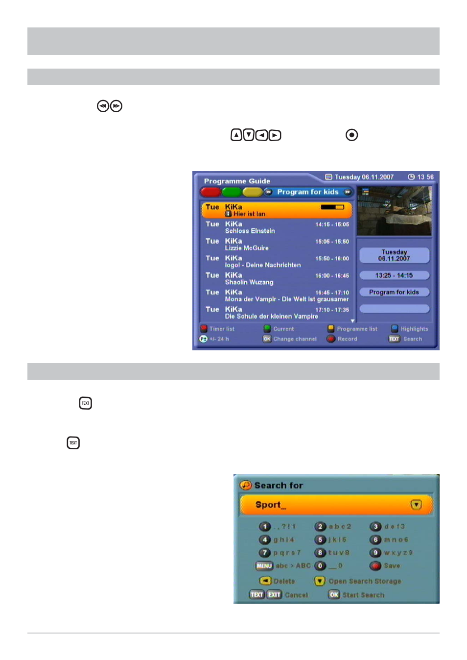 Electronic programme guide (epg) | Kathrein UFC 861si User Manual | Page 59 / 128
