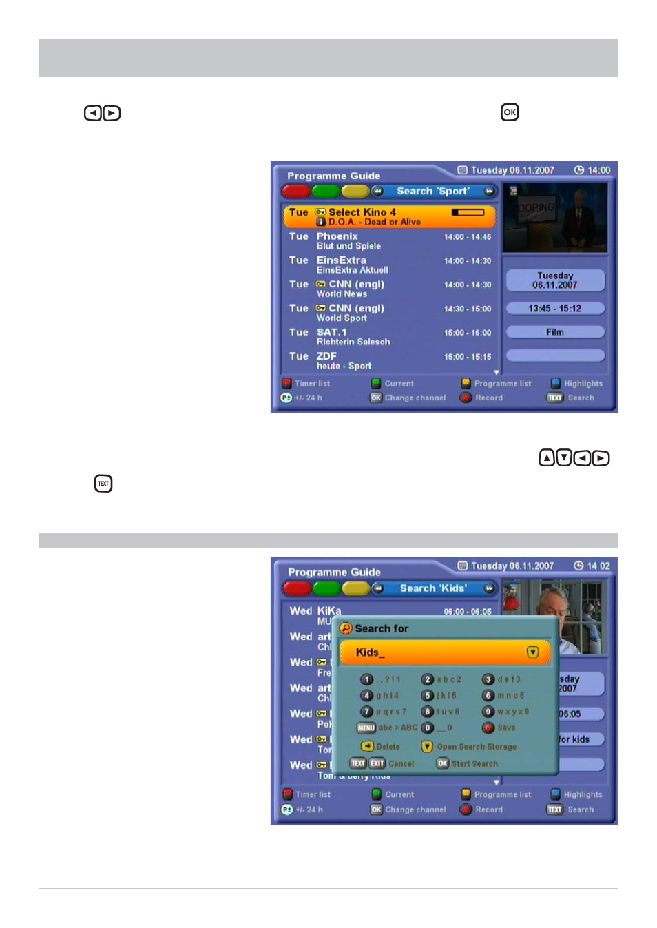Electronic programme guide (epg) | Kathrein UFC 861si User Manual | Page 60 / 128