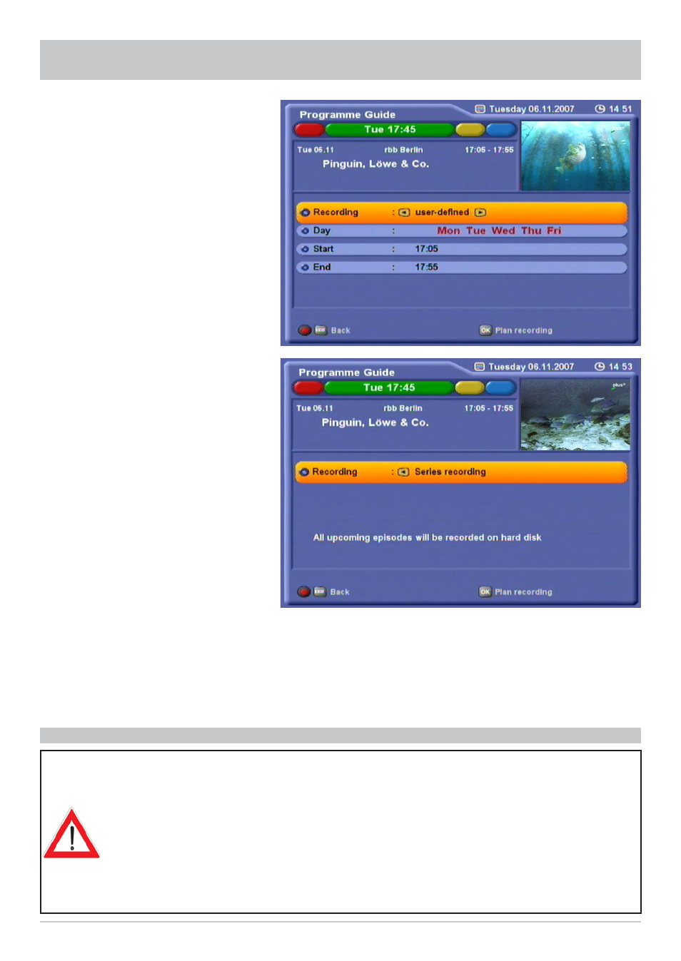 Electronic programme guide (epg) | Kathrein UFC 861si User Manual | Page 65 / 128
