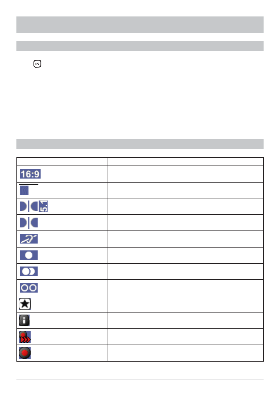 Electronic programme guide (epg), Important additional information key to symbols | Kathrein UFC 861si User Manual | Page 67 / 128