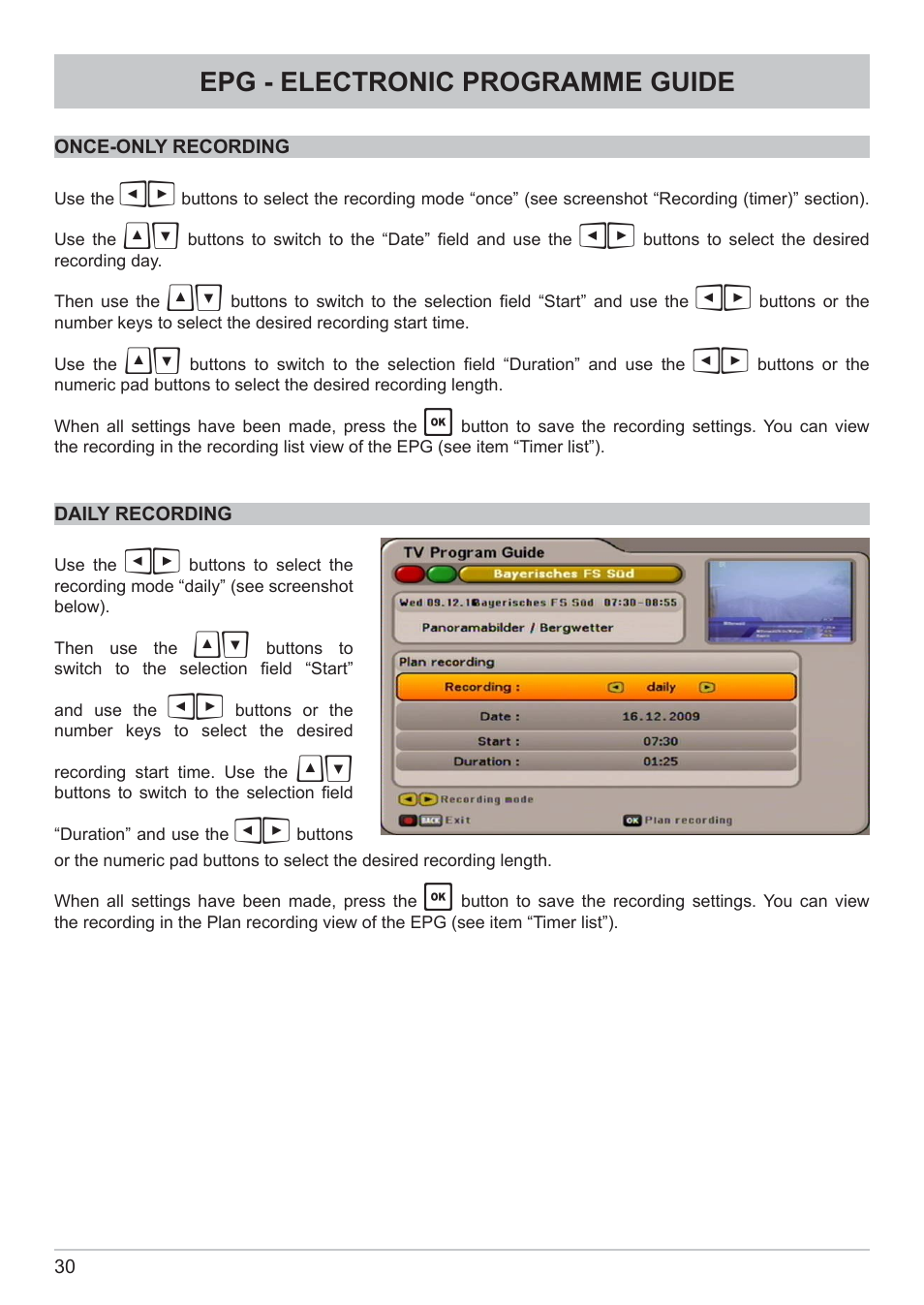 Epg - electronic programme guide | Kathrein DVB Cable Receiver UFC 662sw User Manual | Page 30 / 60