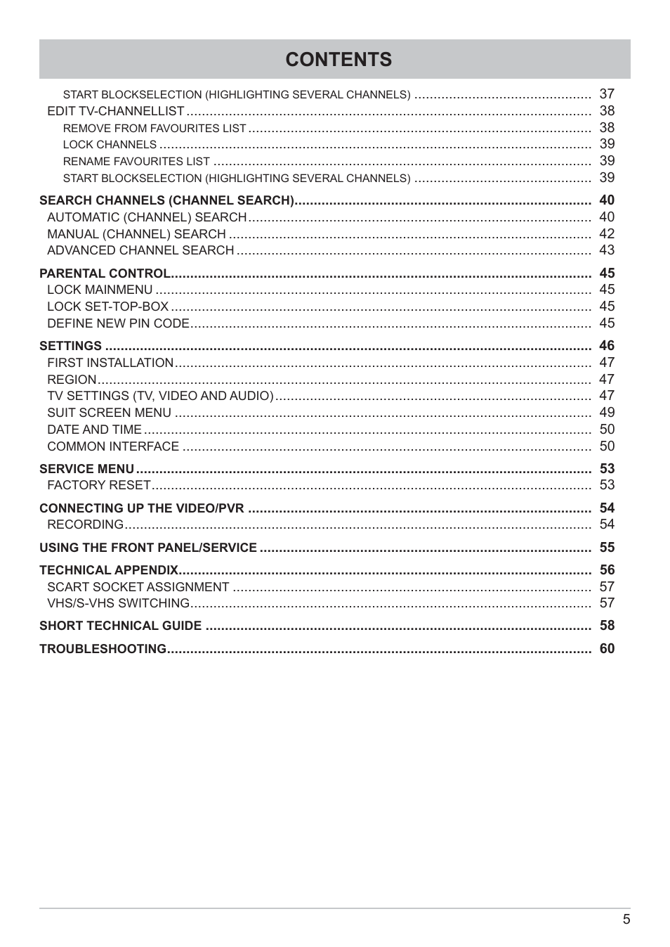 Kathrein DVB Cable Receiver UFC 662sw User Manual | Page 5 / 60