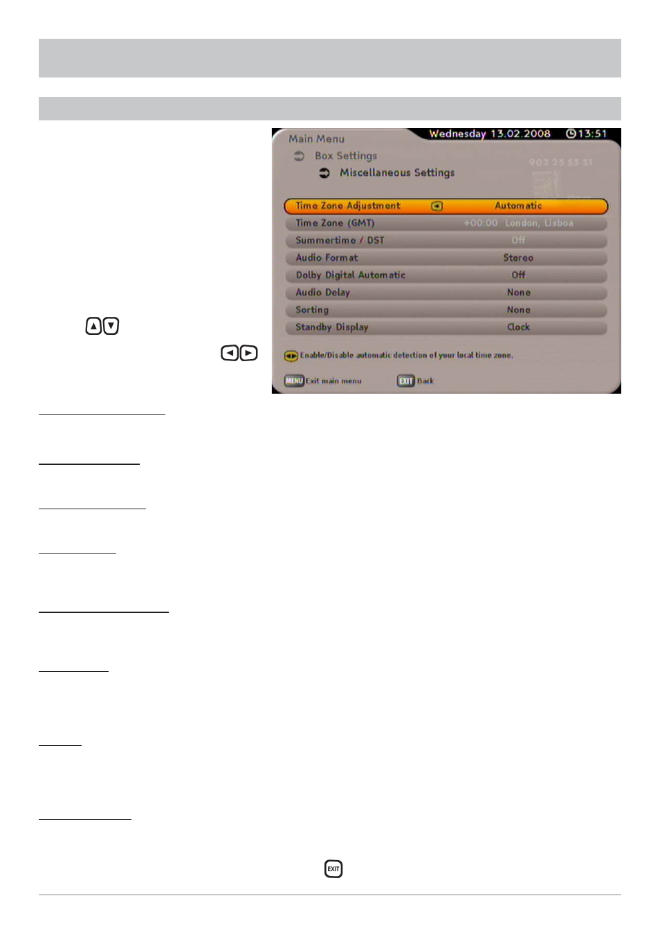 Box settings | Kathrein UFS 790sw User Manual | Page 60 / 80