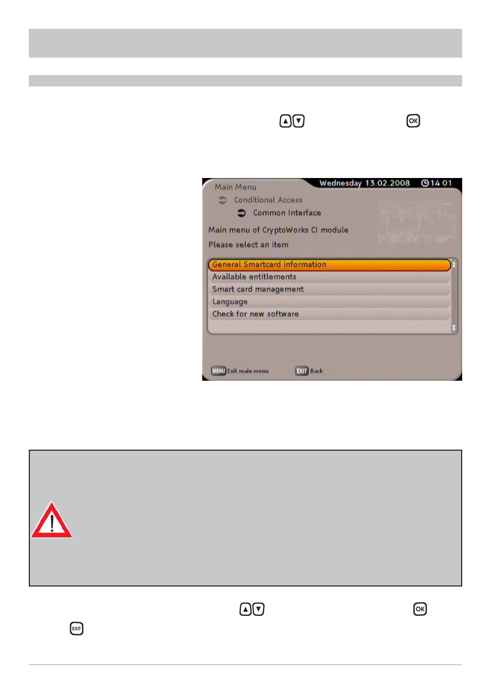 Box settings | Kathrein UFS 790sw User Manual | Page 63 / 80