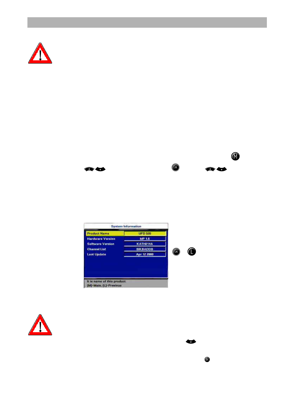 Setting system parameters, System parameters | Kathrein UFD 545 User Manual | Page 33 / 65