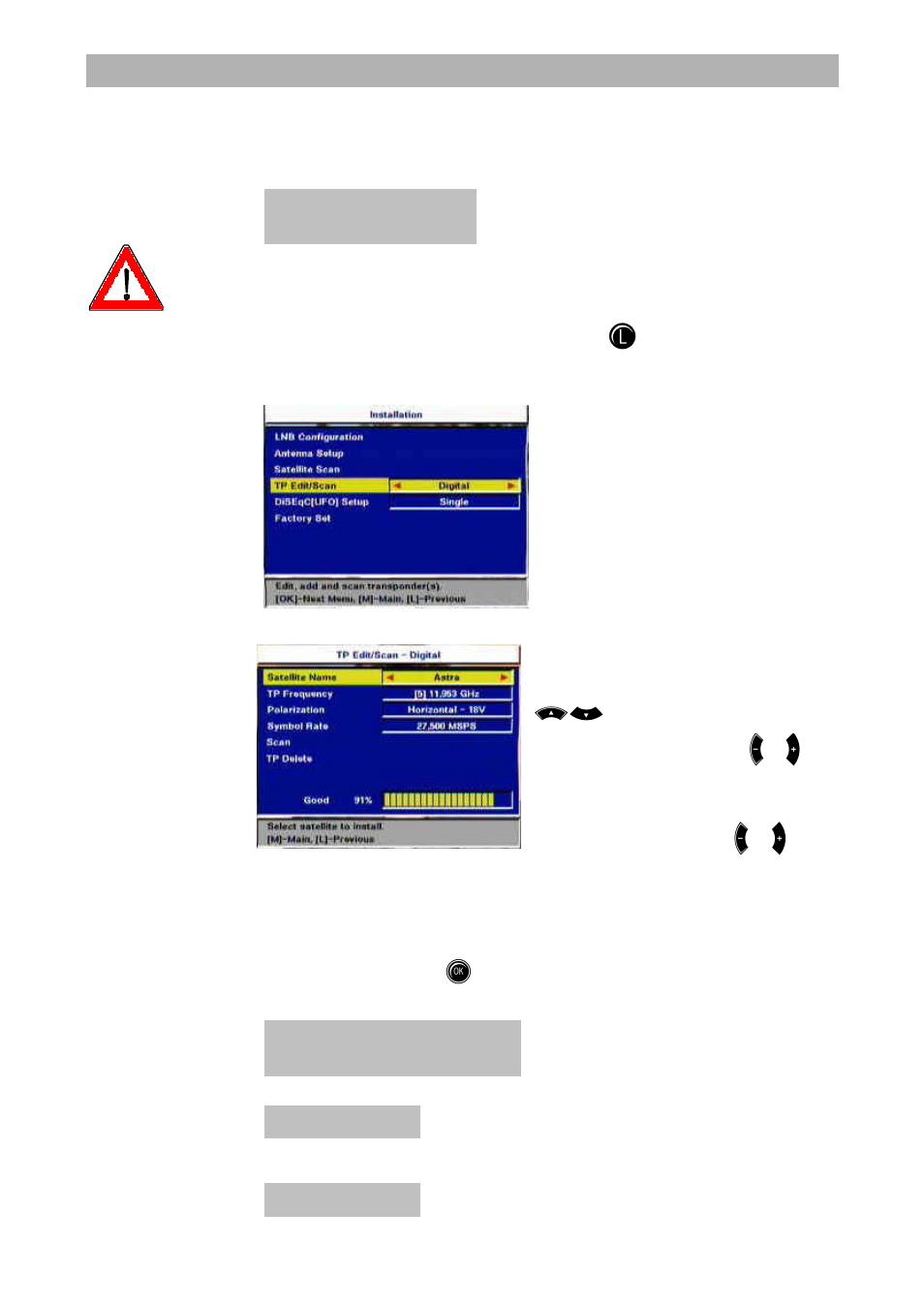 Installation menu | Kathrein UFD 545 User Manual | Page 39 / 65