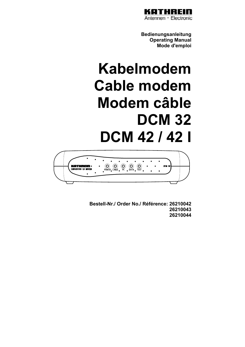 Kathrein DCM 42 User Manual | 45 pages