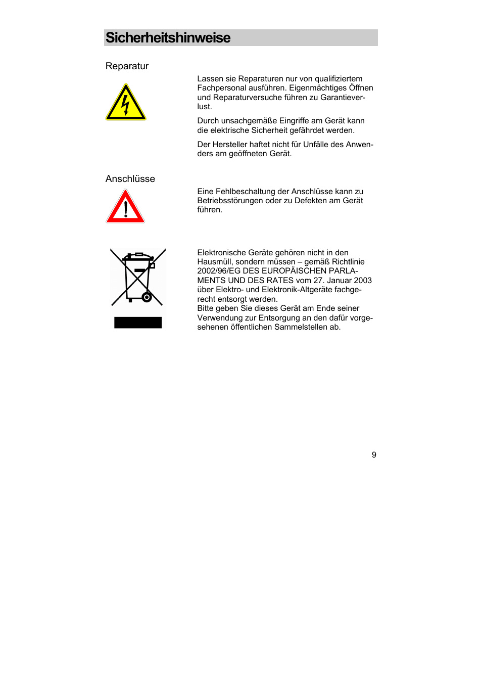 Sicherheitshinweise | Kathrein DCM 42 User Manual | Page 9 / 45