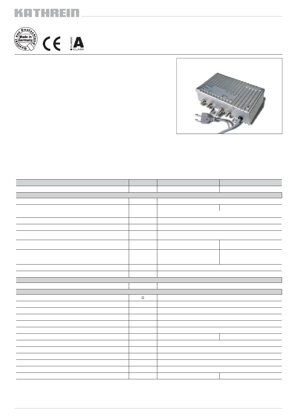 House connection amplifi er return path amplifi er | Kathrein VOS 40/F User Manual | Page 5 / 16