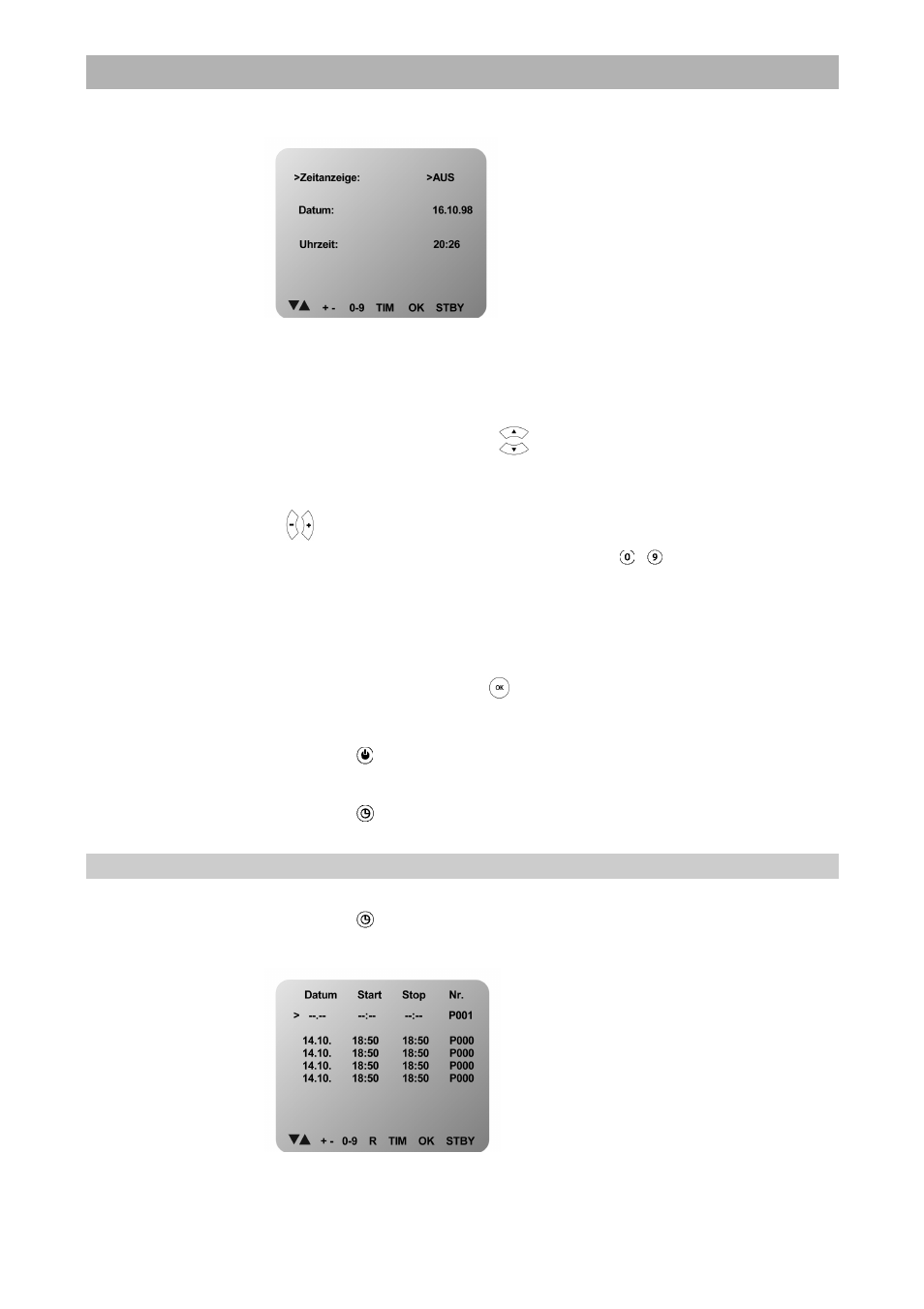 Receiver operation, Timer setting | Kathrein UFD 420 User Manual | Page 13 / 35