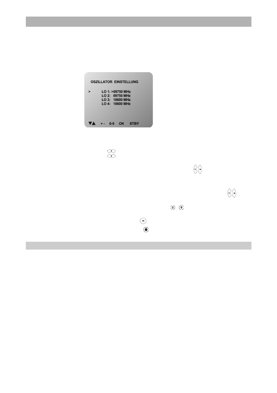 Initial settings, Diseqc menu | Kathrein UFD 420 User Manual | Page 27 / 35