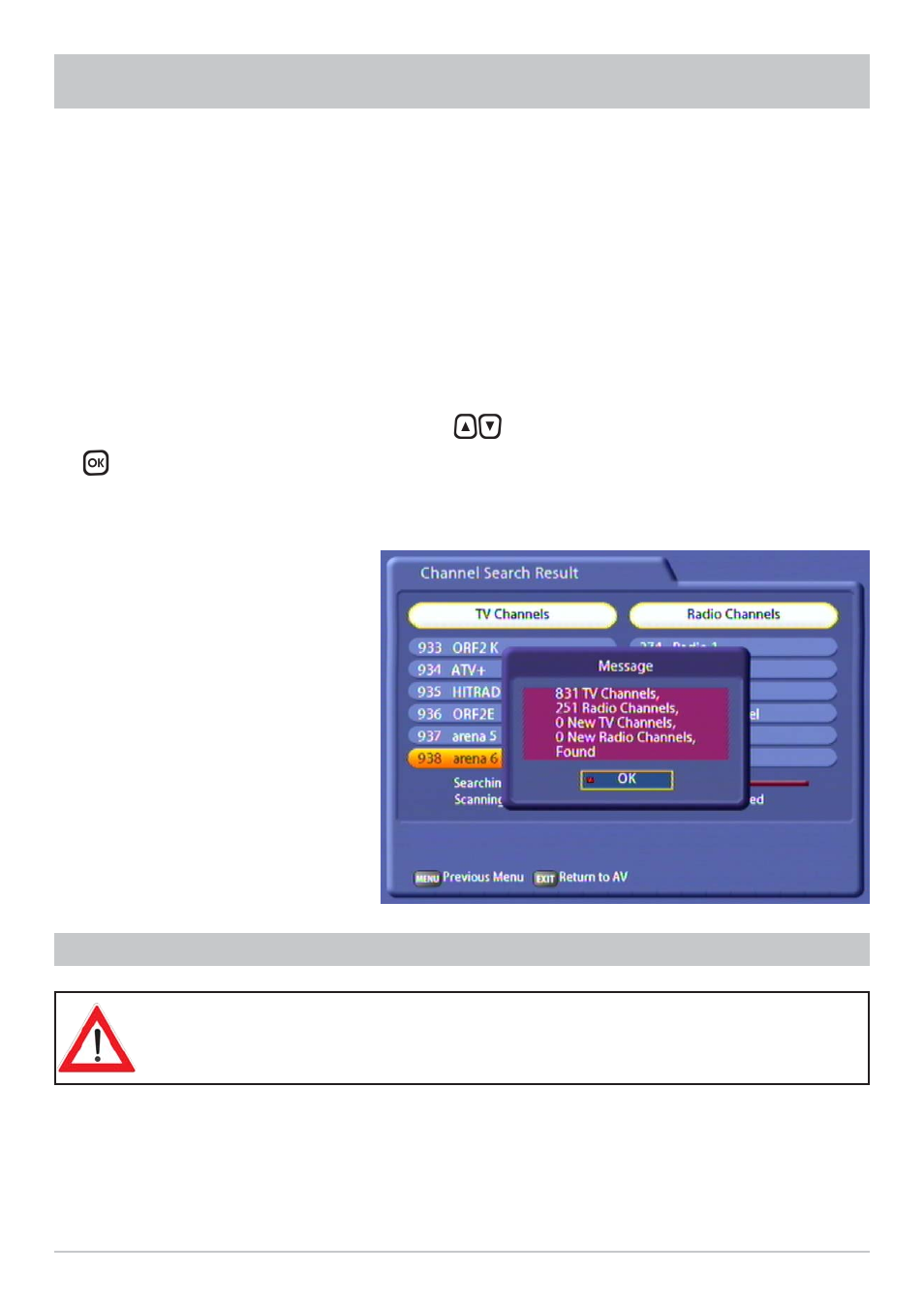 Installation menu | Kathrein UFS 822sw User Manual | Page 121 / 156
