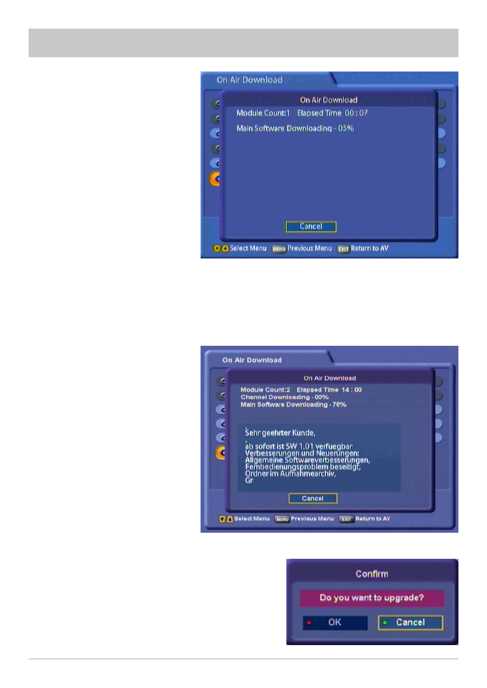 Software and programme list update | Kathrein UFS 822sw User Manual | Page 130 / 156