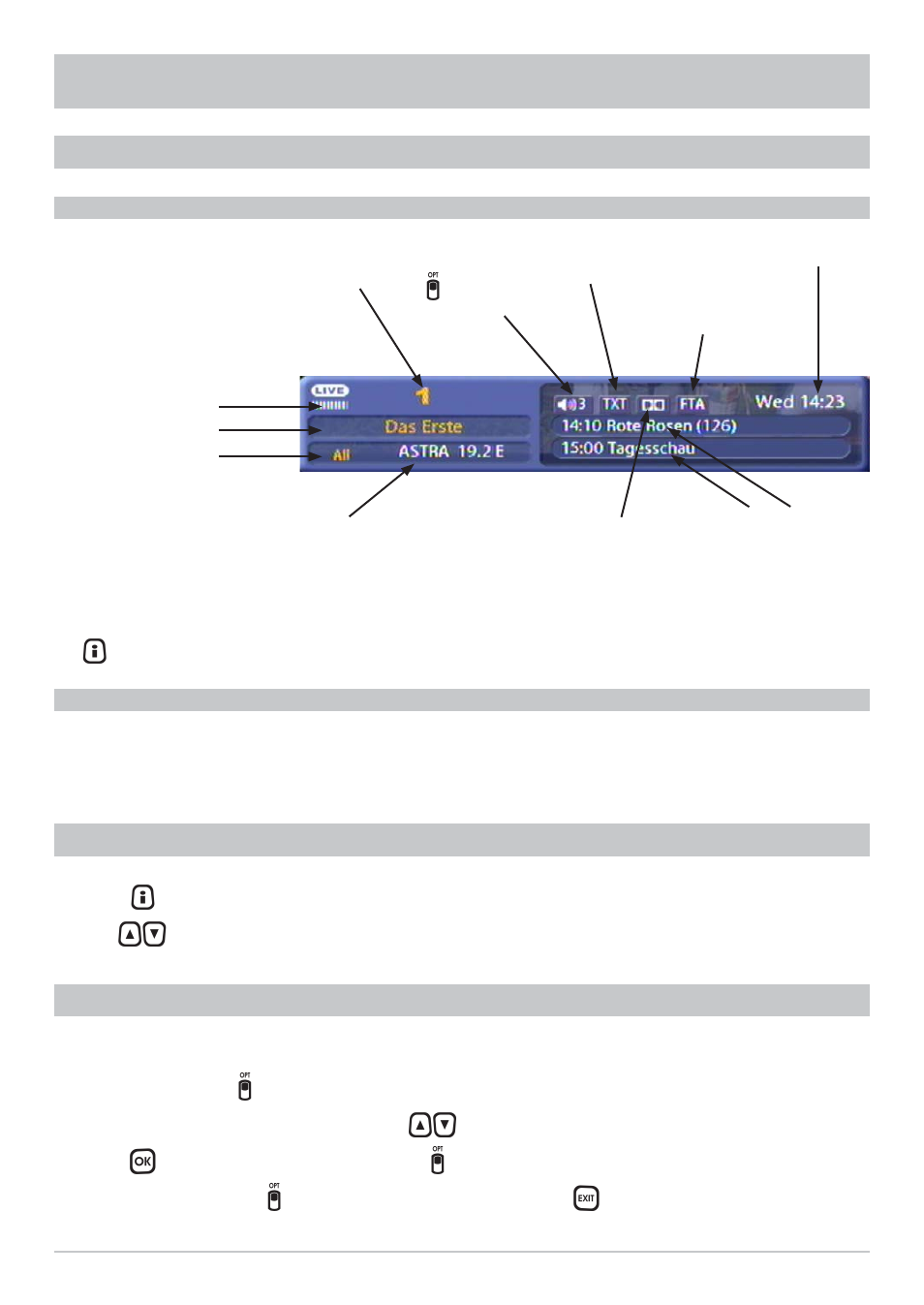 On-screen displays (osd) | Kathrein UFS 822sw User Manual | Page 31 / 156