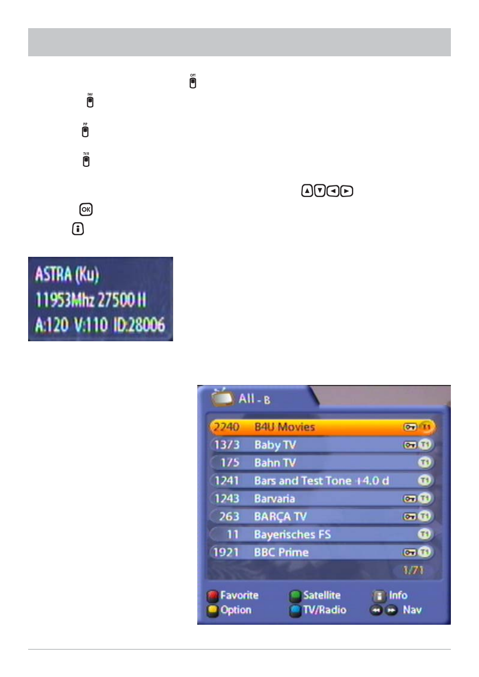 On-screen displays (osd) | Kathrein UFS 822sw User Manual | Page 33 / 156