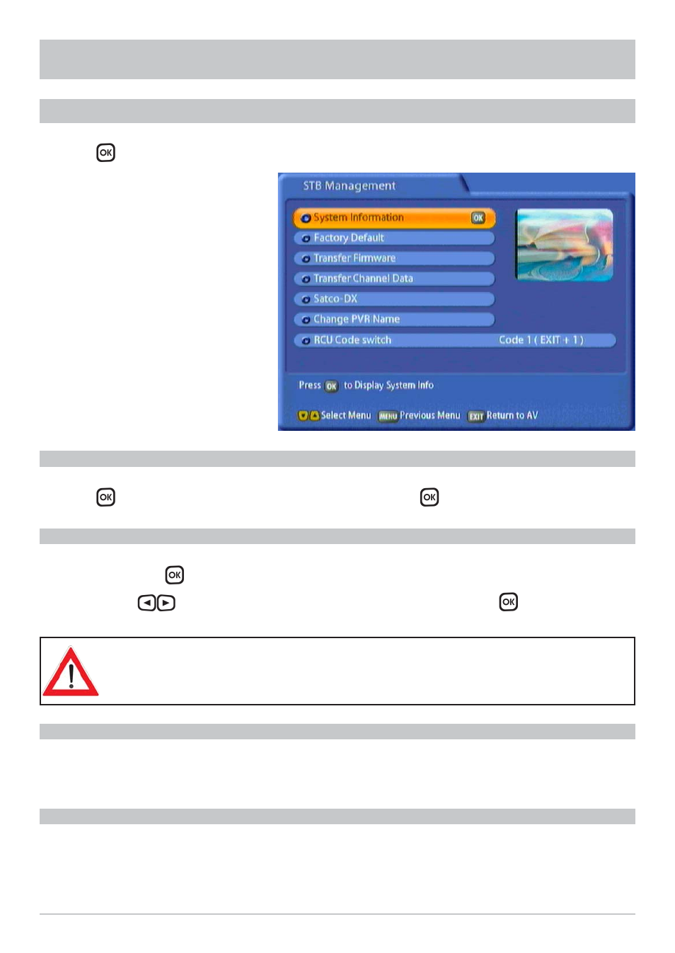 System setup | Kathrein UFS 822sw User Manual | Page 43 / 156