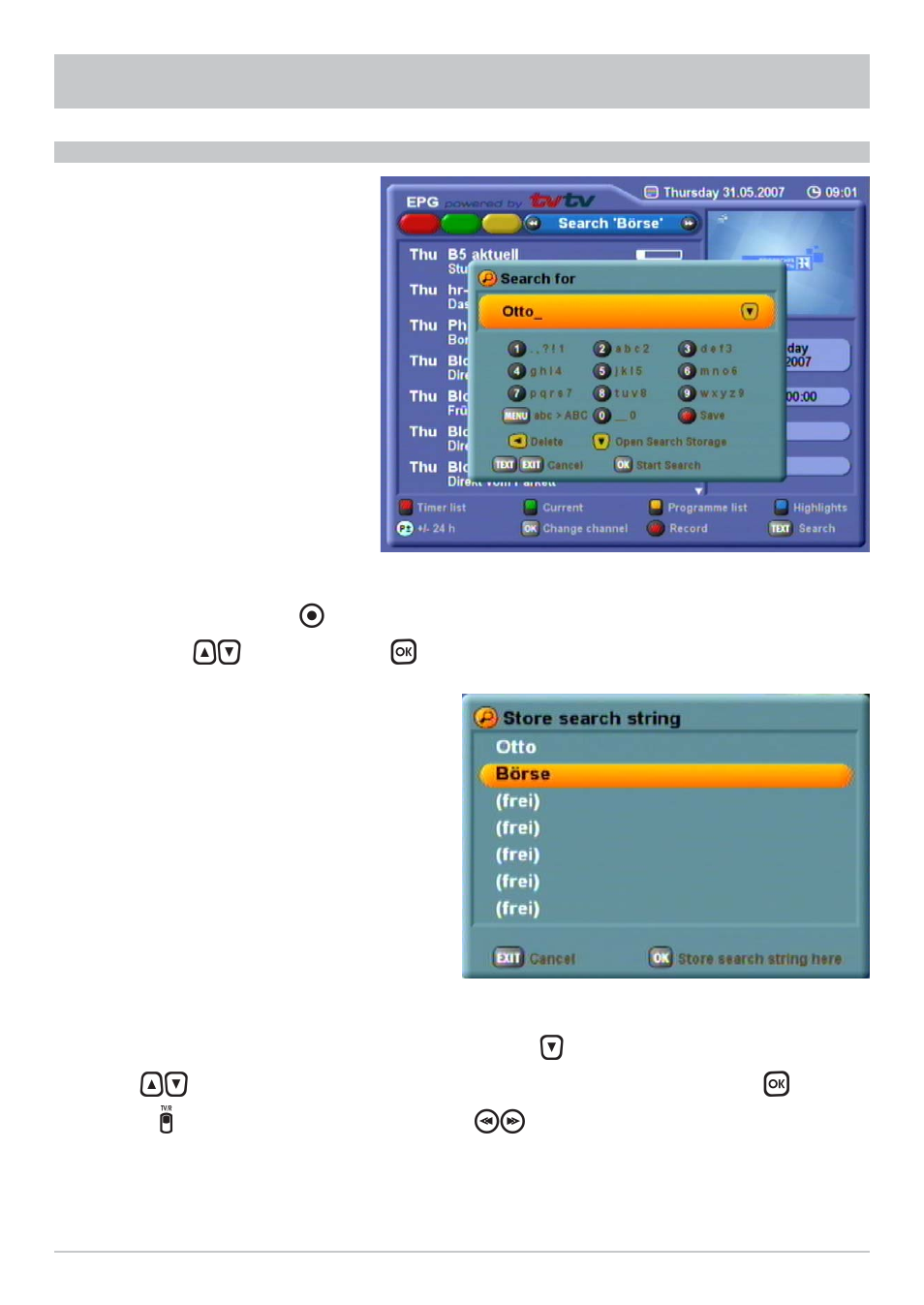 Tvtv epg and timer | Kathrein UFS 822sw User Manual | Page 73 / 156