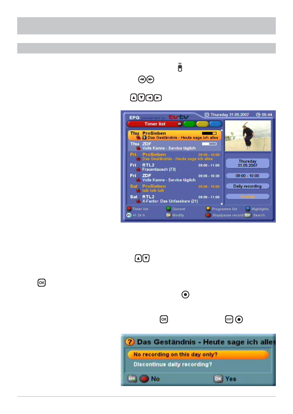 Tvtv epg and timer | Kathrein UFS 822sw User Manual | Page 78 / 156