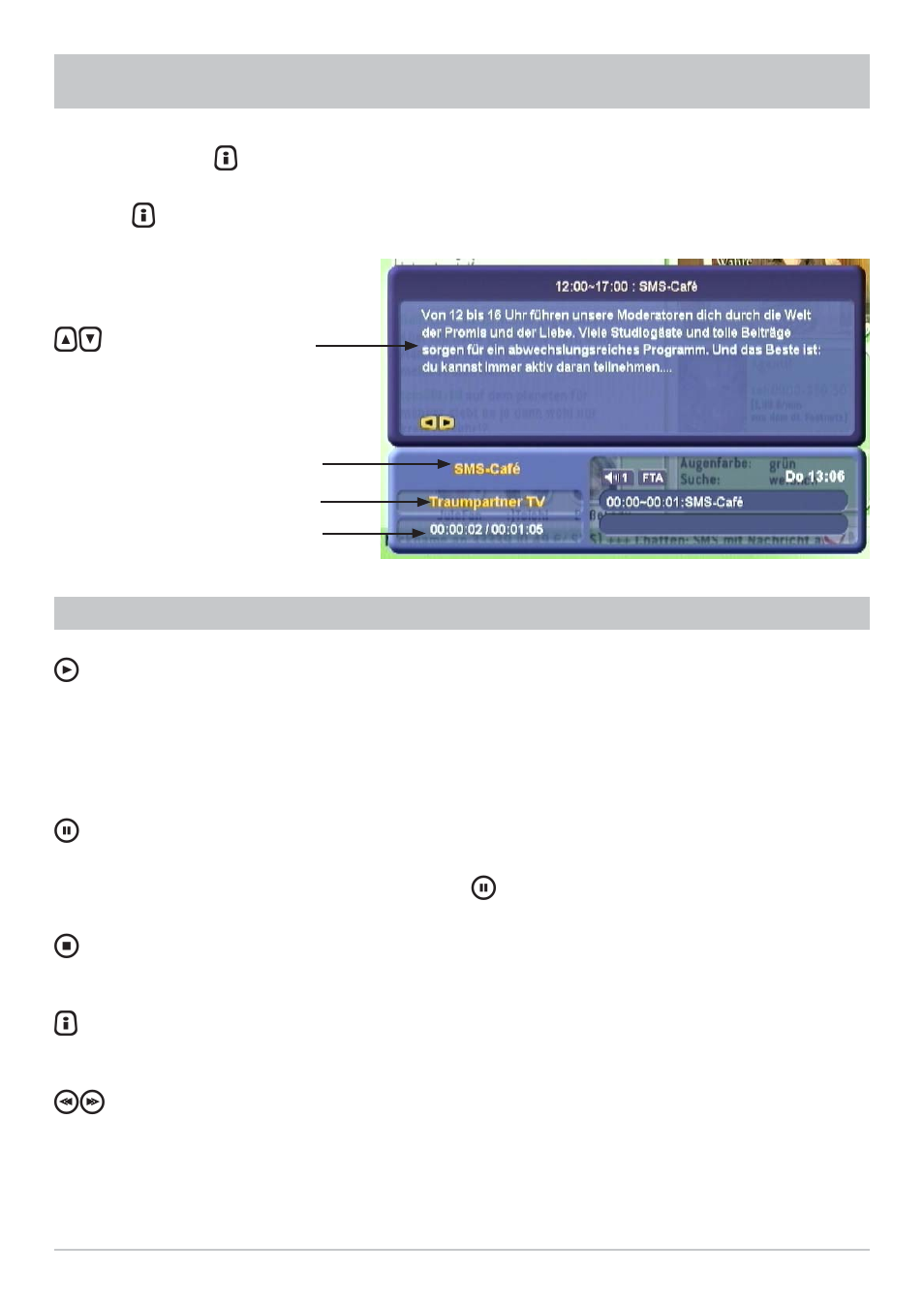 Recording list | Kathrein UFS 822sw User Manual | Page 90 / 156
