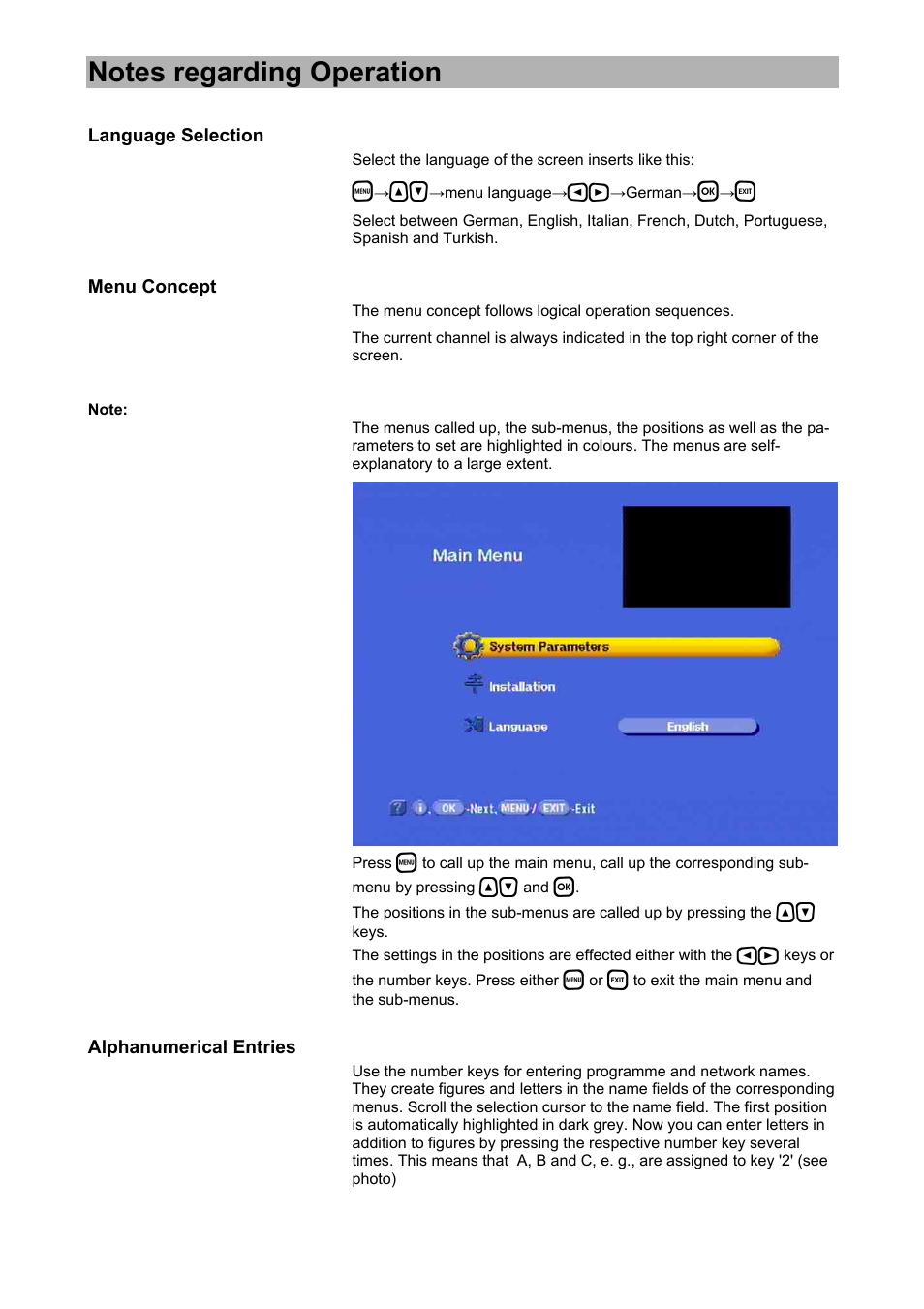 Notes regarding operation | Kathrein UFD 574/S User Manual | Page 11 / 64