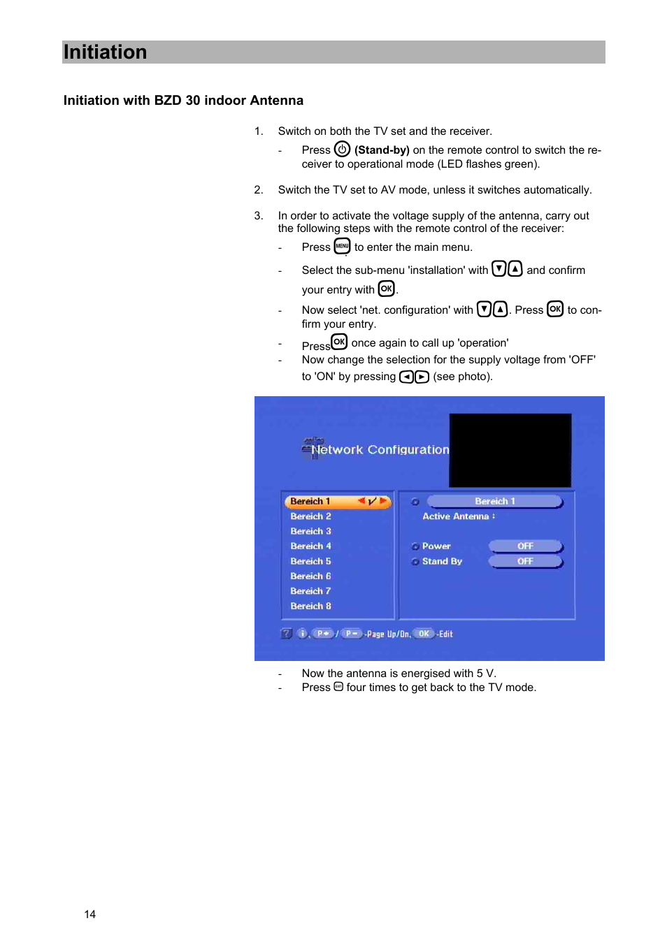 Initiation | Kathrein UFD 574/S User Manual | Page 14 / 64