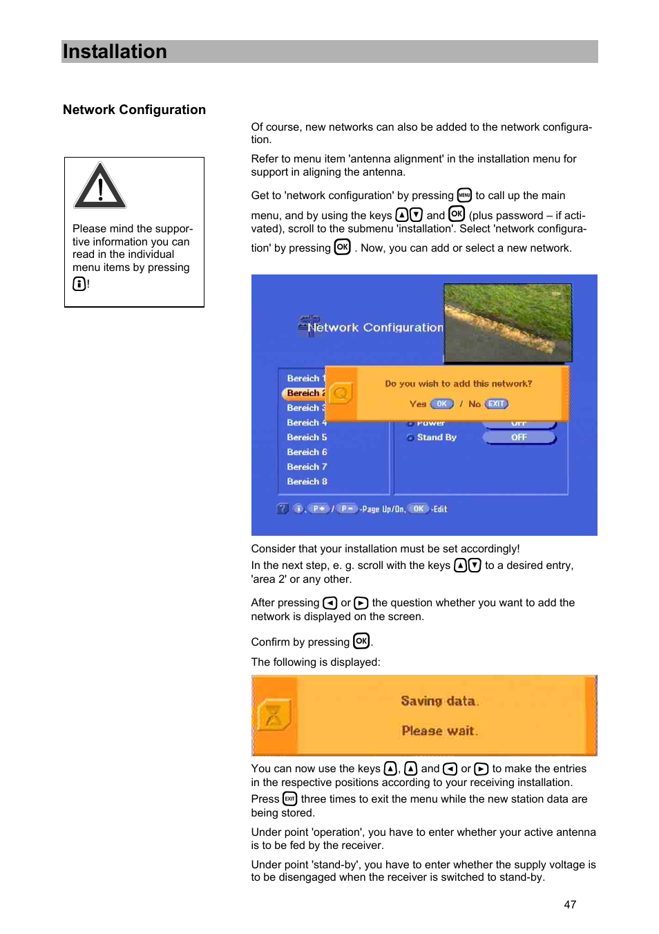 Installation | Kathrein UFD 574/S User Manual | Page 47 / 64