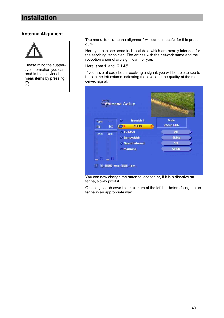 Installation | Kathrein UFD 574/S User Manual | Page 49 / 64